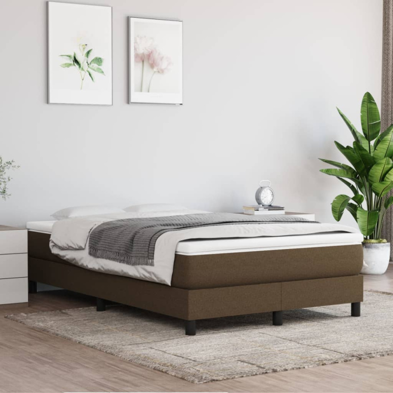 Box spring postel s matrací tmavě hnědá 120x190 cm textil