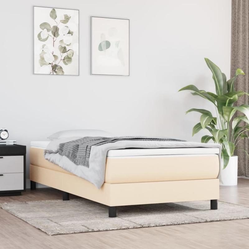 Box spring postel s matrací krémová 120x190 cm textil