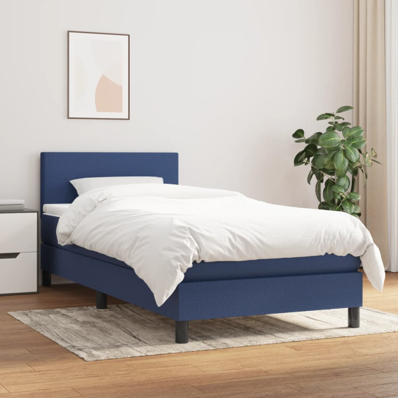 Box spring postel s matrací černá 120x190 cm textil