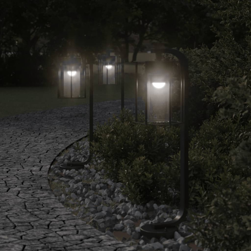 Venkovní Stojací Lampa Černá Nerezová Ocel