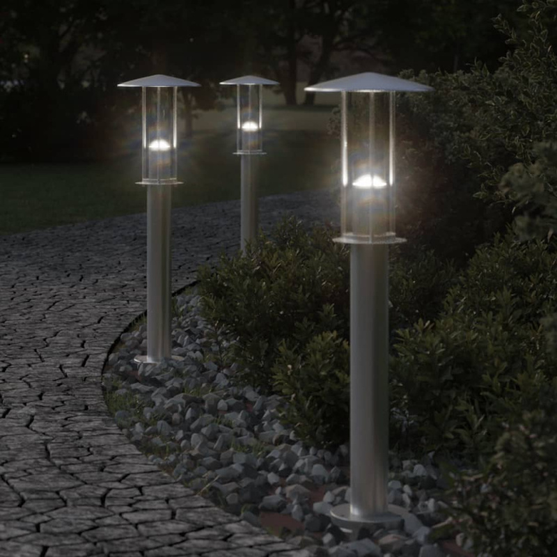 Venkovní Stojací Lampa Nerezová Ocel Stříbrná - 1 / 60 cm