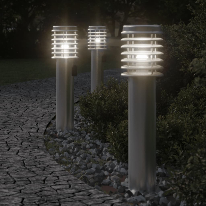 Venkovní Stojací Lampa 60 Cm Nerezová Ocel Stříbrná - 1 / Standardní
