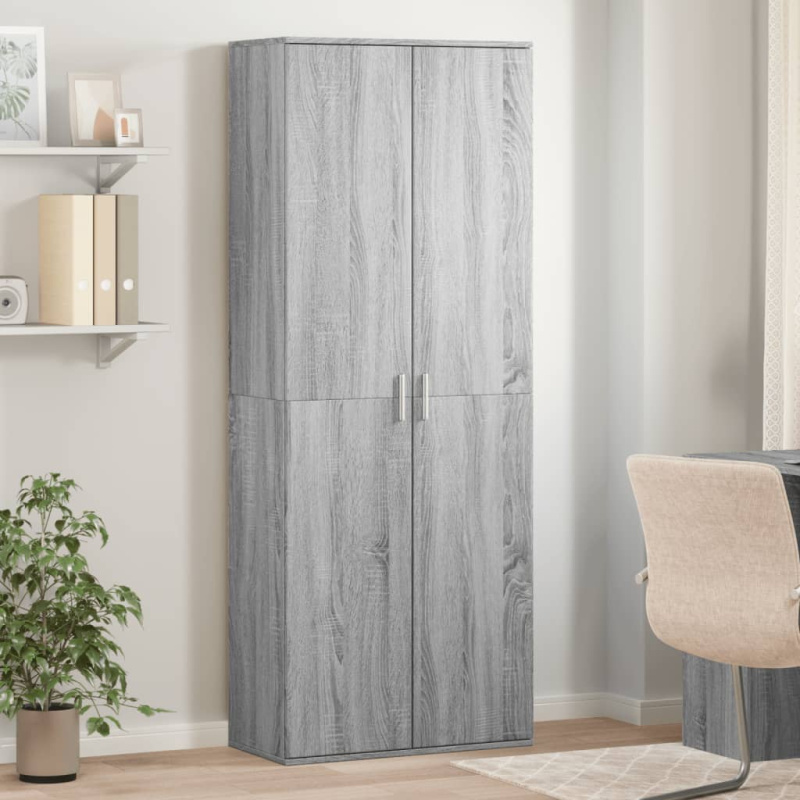 Skříň Highboard Šedá Sonoma 70 X 35 X 180 Cm Kompozitní Dřevo - Betonová šedá