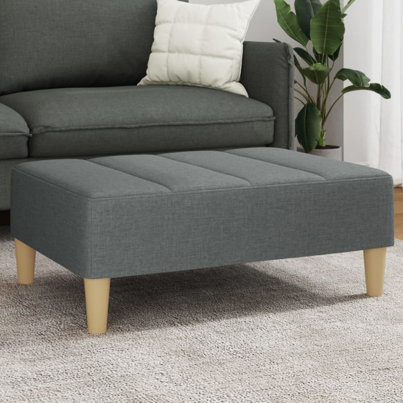 Podnožka 77 X 55 X 31 Cm Textil - Světle šedá