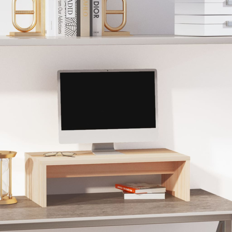 Stojan Na Monitor 50 X 27 X 15 Cm Masivní Borové Dřevo - Voskově hnědá