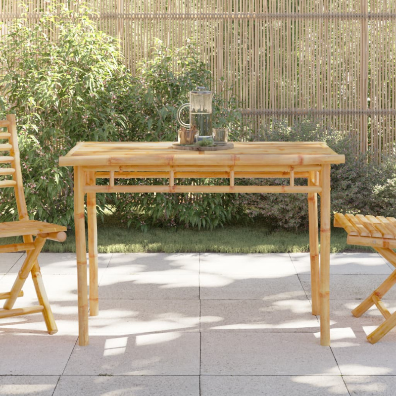 Zahradní Jídelní Stůl 110 X 55 X 75 Cm Bambus