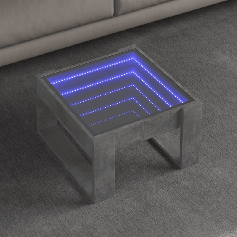 Konferenční Stolek S Infinity Led Betonově Šedý 50X53X30 Cm - Kouřový dub / 70 cm