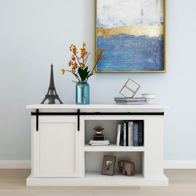 Kování Pro Posuvné Dveře Skříně Uhlíková Ocel Černá - Dvoukřídlé dveře / 152 cm