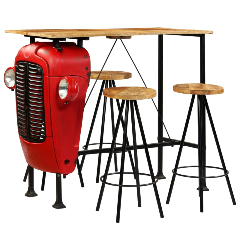 Barový Set 5 Kusů Z Masivního Mangovníku - 120 x 55 x 107 cm / 4