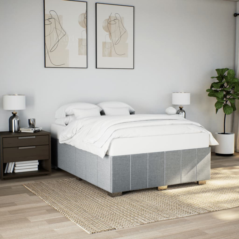 Rám postele bez matrace taupe 200 x 200 cm textil
