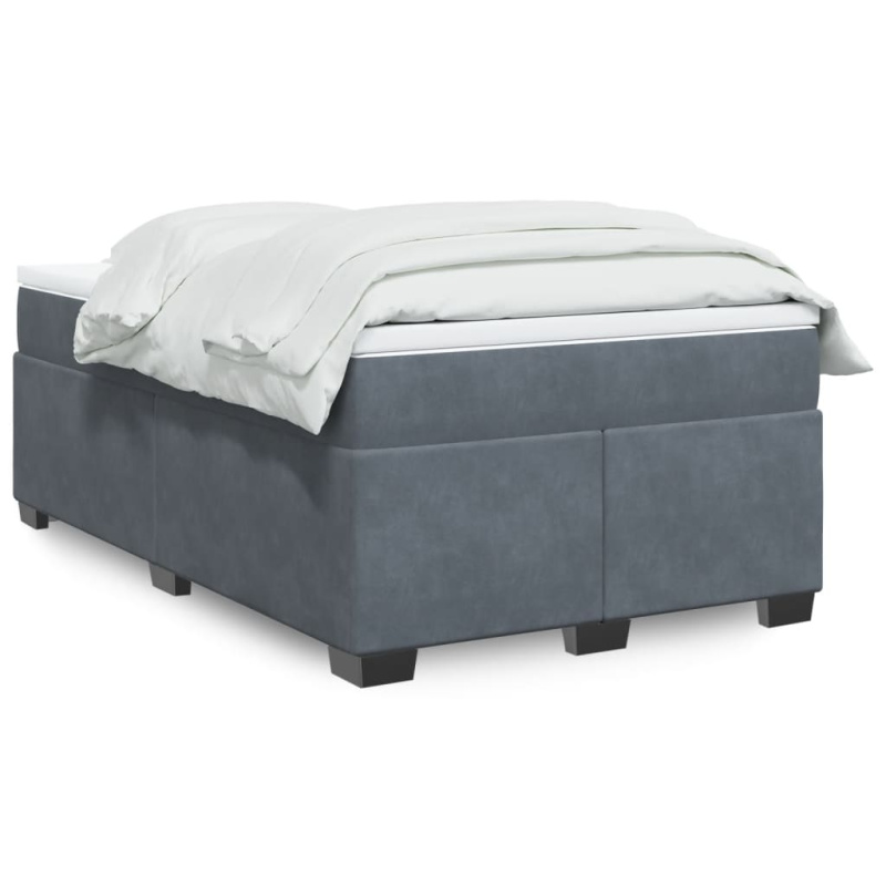Box spring postel s matrací tmavě zelená 200x200 cm samet