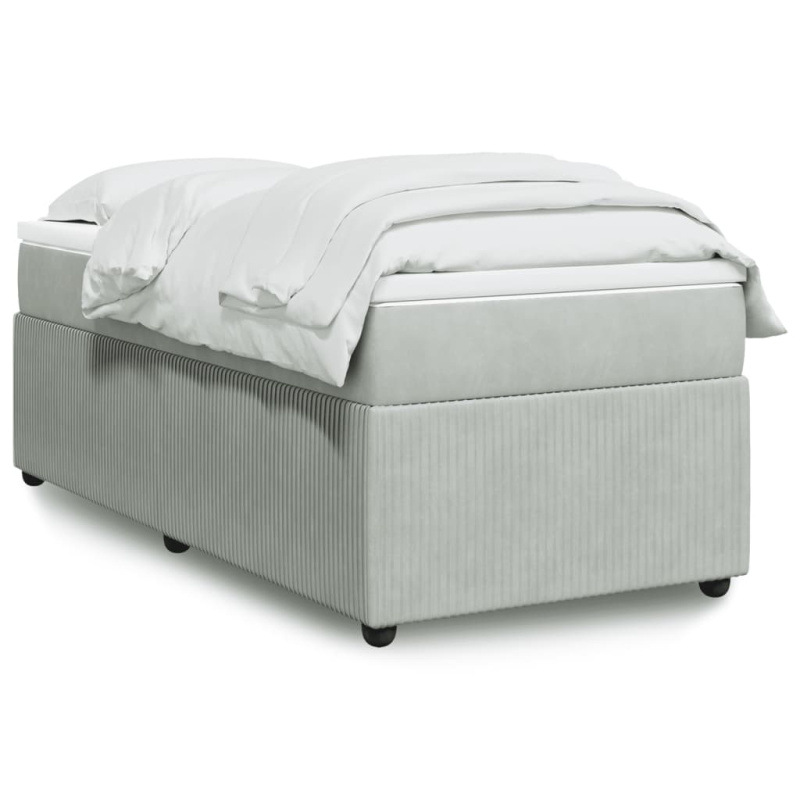 vidaXL Box spring postel s matrací tmavě šedá 200x200 cm samet