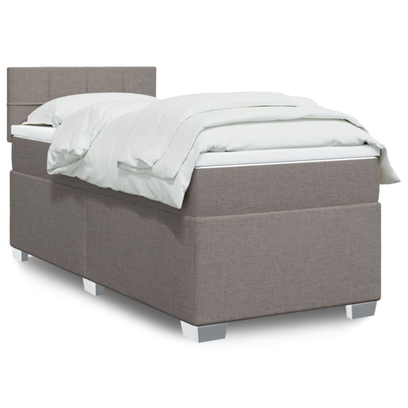 Box spring postel s matrací taupe 180x200 cm textil