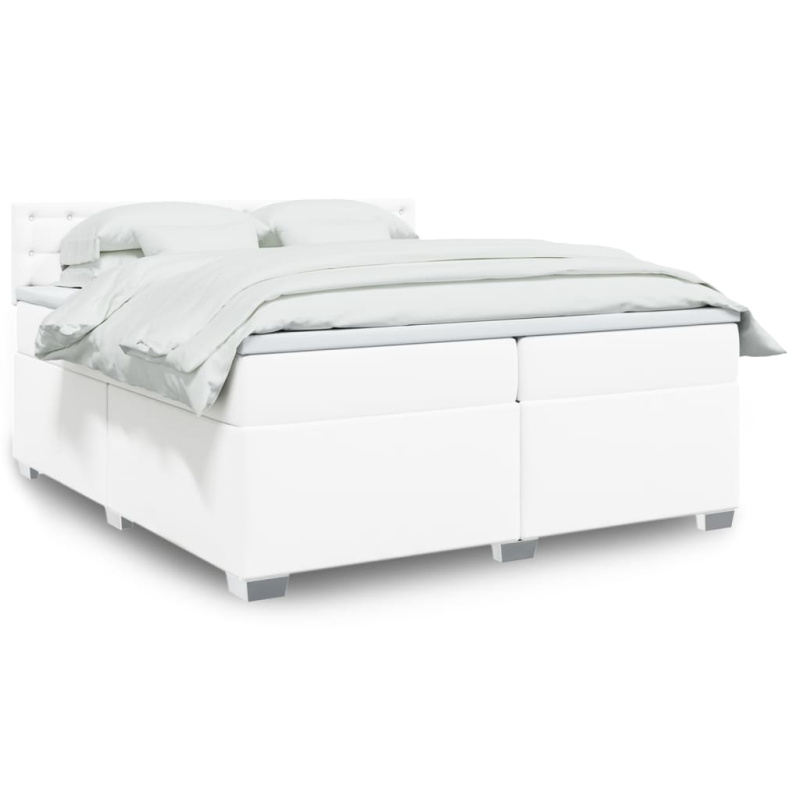 Box spring postel s matrací šedá 200x200 cm umělá kůže