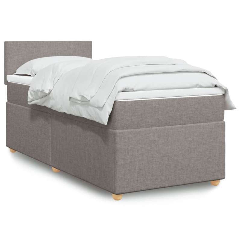Box spring postel s matrací taupe 120x200 cm textil