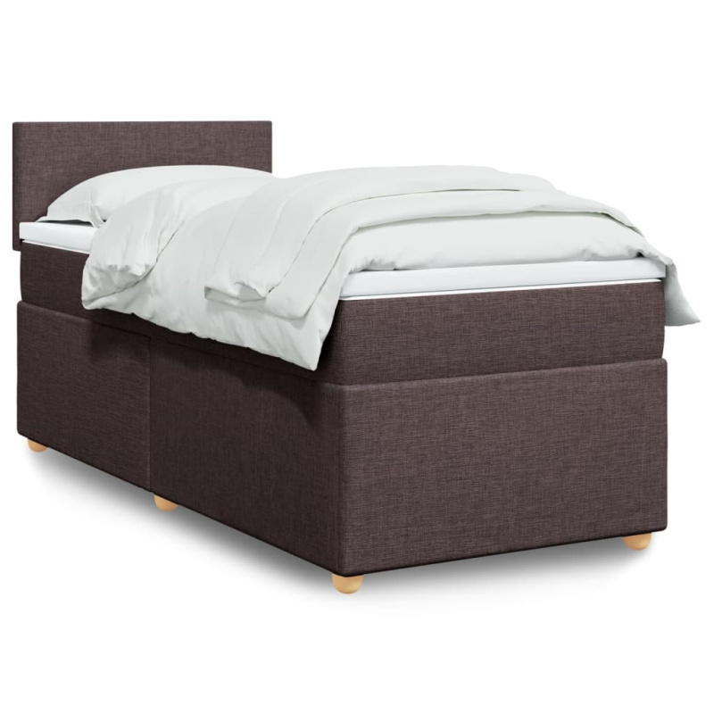 Box spring postel s matrací tmavě hnědá 140x200 cm textil