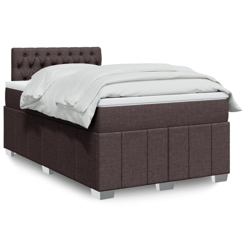 Box spring postel s matrací tmavě hnědá 140x200 cm textil