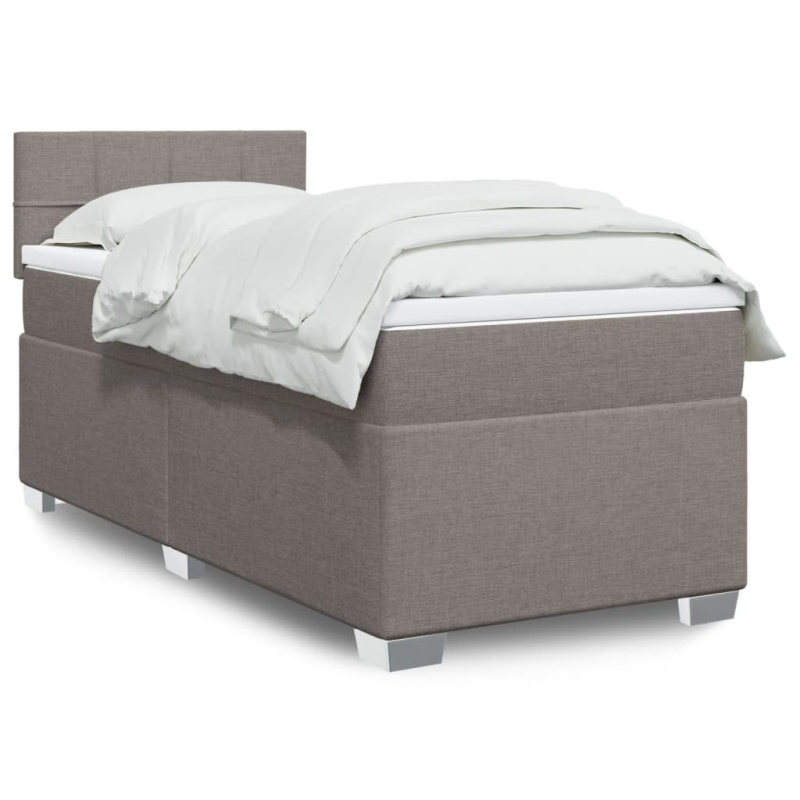 Box spring postel s matrací taupe 200x200 cm textil
