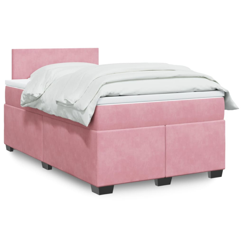 Box spring postel s matrací růžová 200x200 cm samet