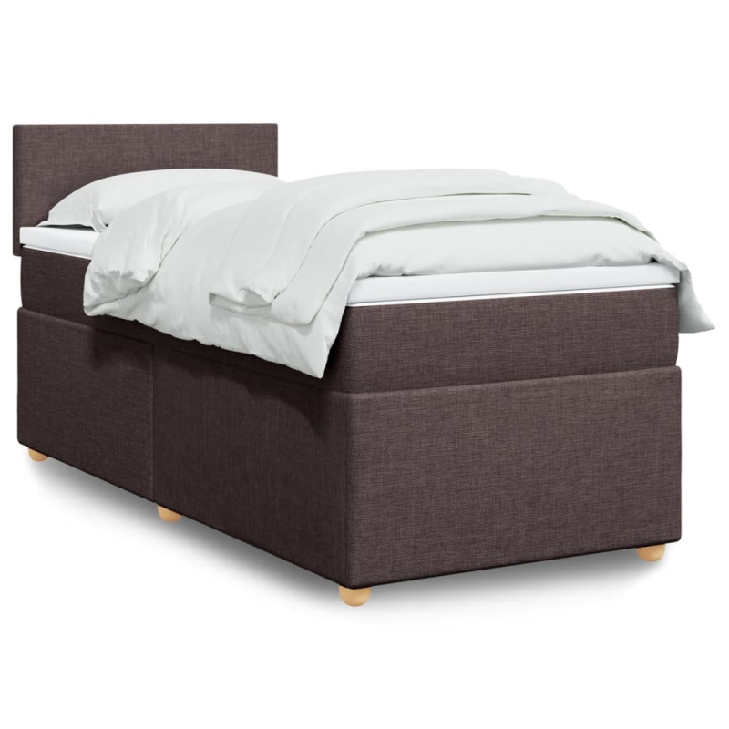 Box spring postel s matrací tmavě hnědá 80x200 cm textil