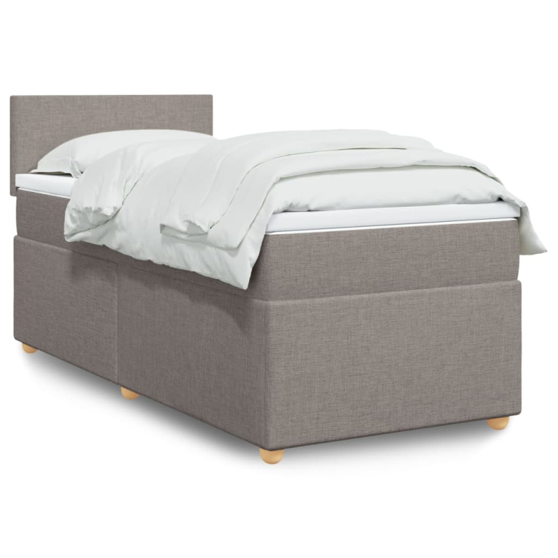 Box spring postel s matrací taupe 120x200 cm textil
