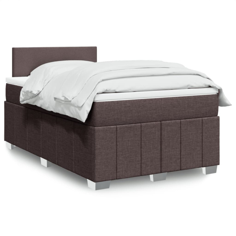 Box spring postel s matrací tmavě hnědá 140x200 cm textil