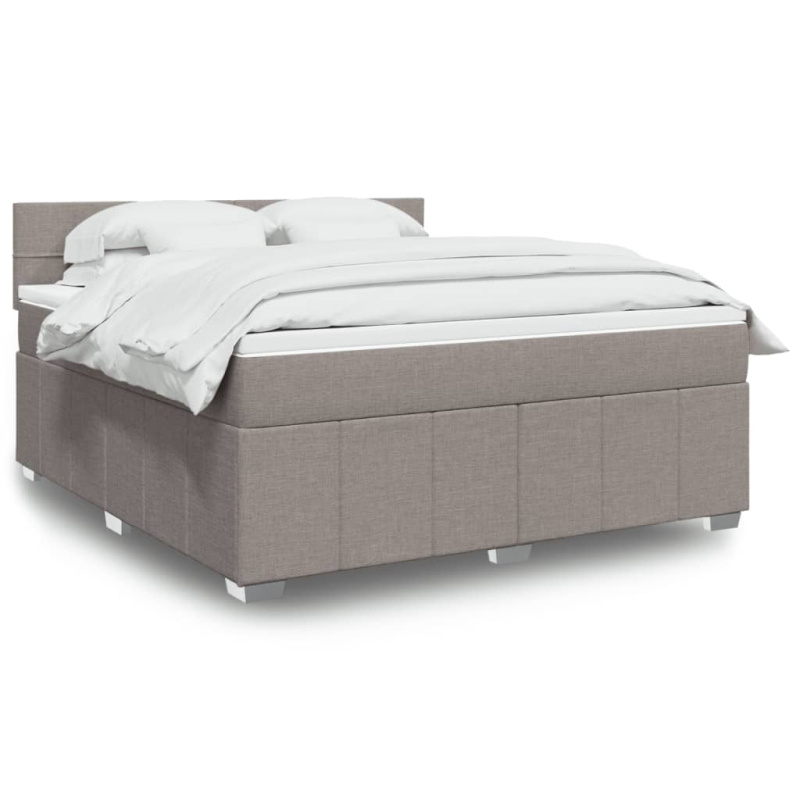 Box spring postel s matrací taupe 200x200 cm textil