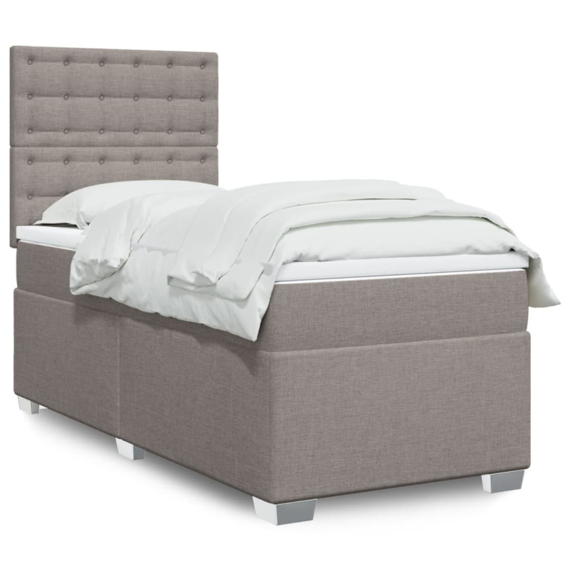 Box spring postel s matrací taupe 200x200 cm textil