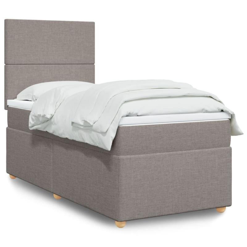 vidaXL Box spring postel s matrací tmavě hnědá 120x190 cm textil
