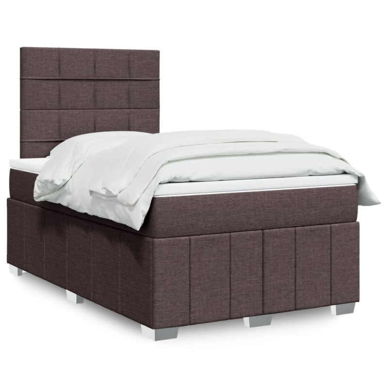 Box spring postel s matrací tmavě hnědá 160x200 cm textil