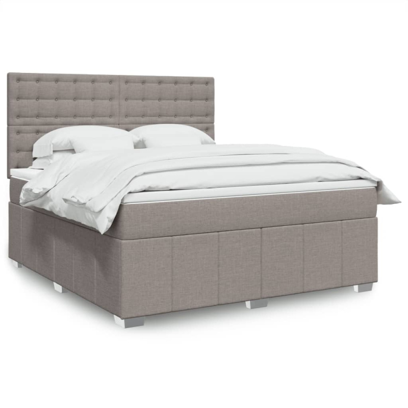 Box spring postel s matrací taupe 200x200 cm textil