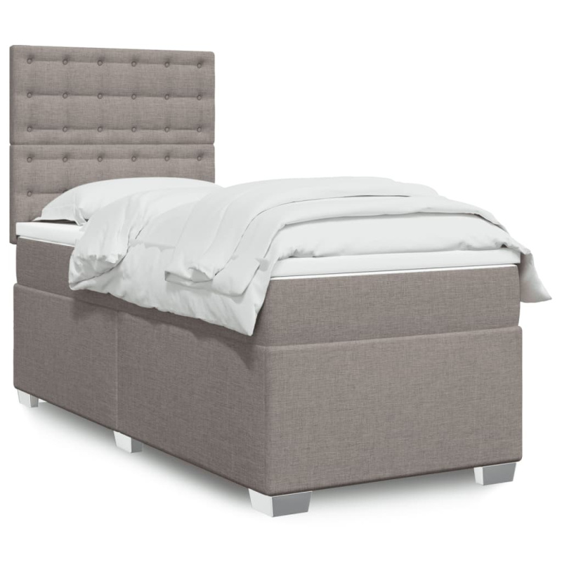 Box spring postel s matrací taupe 200x200 cm textil