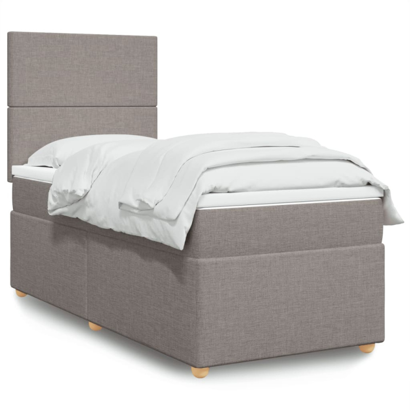 Box spring postel s matrací taupe 120x200 cm textil