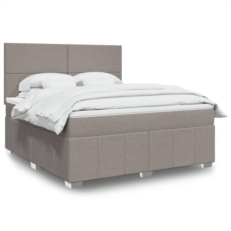 Box spring postel s matrací taupe 200x200 cm textil