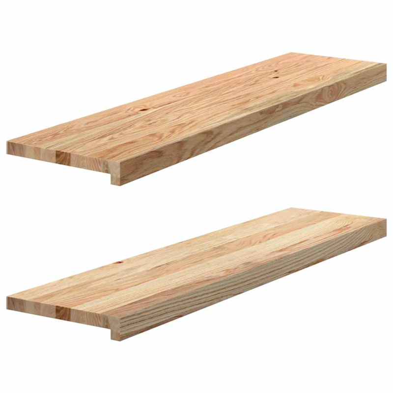 Okenní Parapety 2 Ks Neošetřené 100X25X2Cm Masivní Dubové Dřevo - Tmavě hnědá / 70 x 20 x 2 cm
