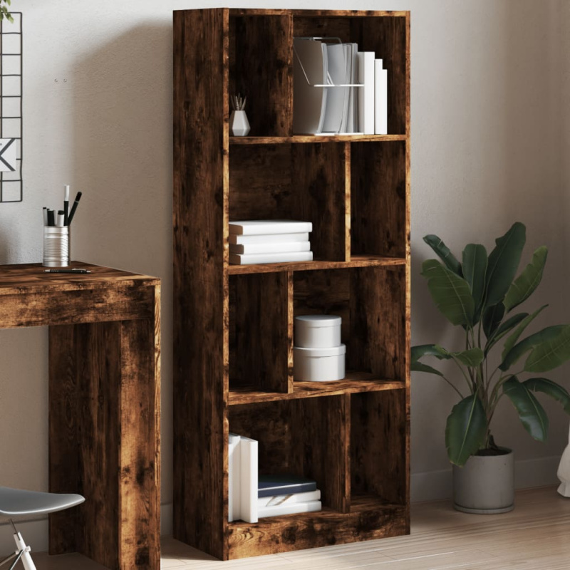 Knihovna 57 x 28,5 x kompozitní dřevo - Hnědý dub / 107.5 cm