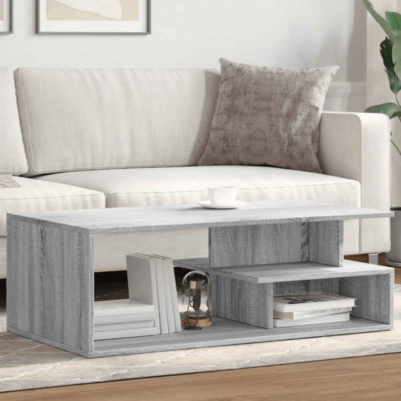 Konferenční stolek šedý sonoma 102x55x35 cm kompozitní dřevo - Hnědý dub