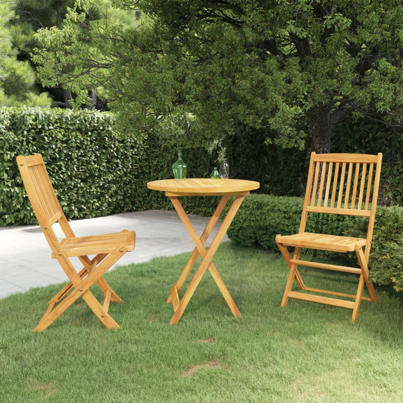 3Dílný Skládací Zahradní Jídelní Set Masivní Akáciové Dřevo 60 Cm - with armrests / 1 / Osmiúhelník
