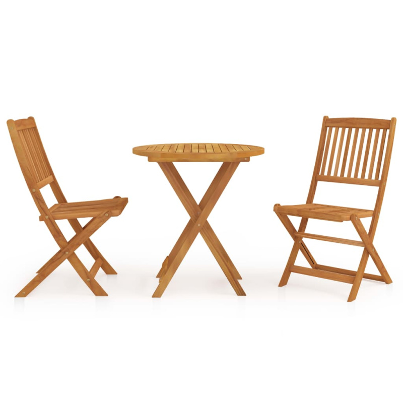 3Dílný Skládací Zahradní Jídelní Set Masivní Akáciové Dřevo 70 Cm - with armrests / 1 / Osmiúhelník