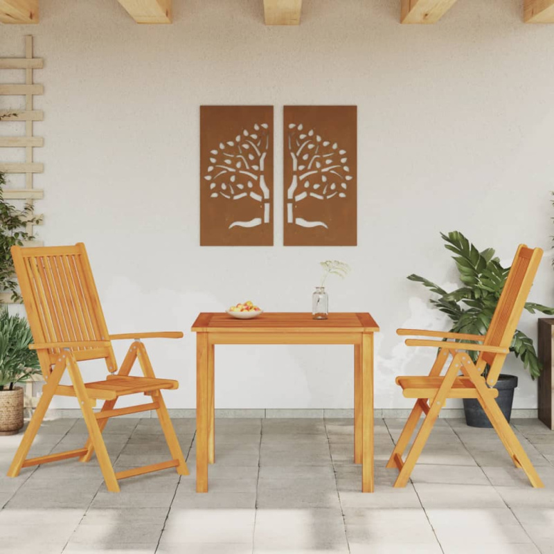 3Dílný Zahradní Jídelní Set Masivní Akáciové Dřevo - 2 / 110 x 110 x 75 cm