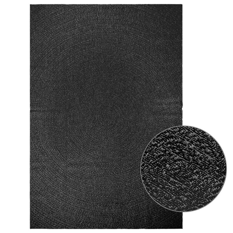 Koberec Zizur Jutový Vzhled Interiér I Exteriér Antracitová - 120 x 170 cm / Obdélník