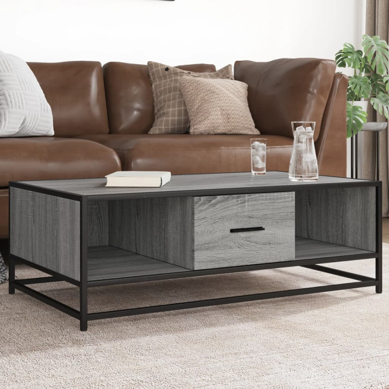 Konferenční Stolek Šedý Sonoma 100 X 57 X 35 Cm Kompozit A Kov - Šedá sonoma