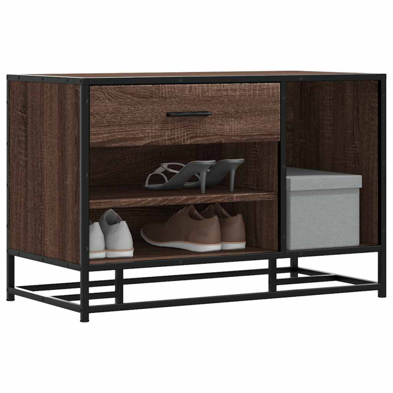 Lavice S Botníkem 80X40X53,5 Cm Kompozit A Kovu - Šedá sonoma