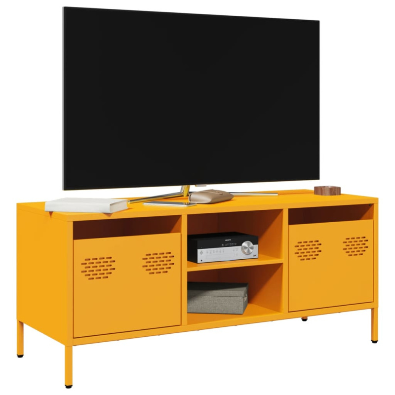 Tv Skříňka Hořčicově Žlutá 101,5 X 39 X 43,5 Cm Ocel - horčicově žlutá