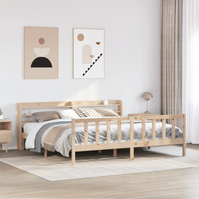 Postel bez matrace bílá 90 x 190 cm masivní borovice