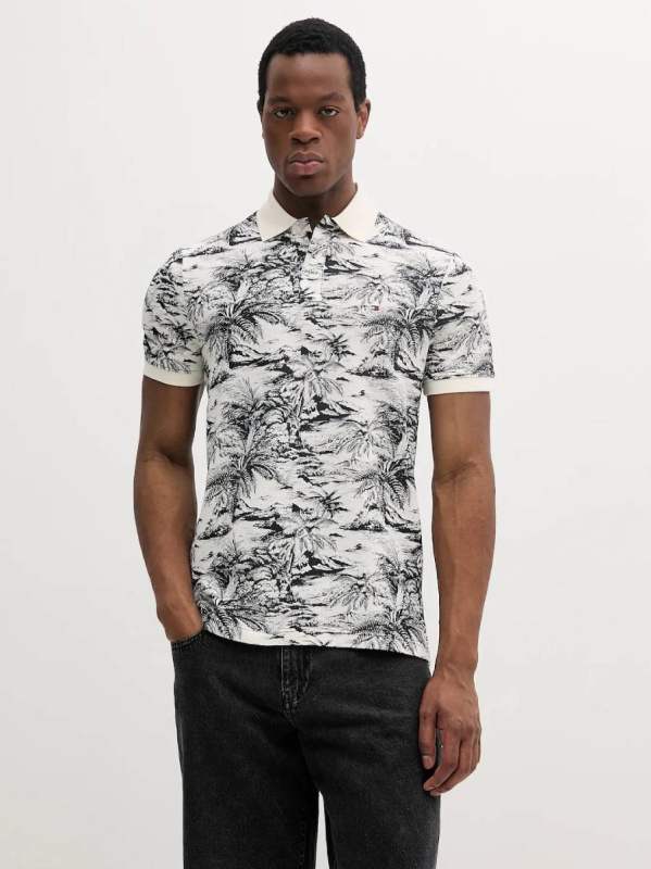 Tommy Hilfiger pánské modro krémové polotričko