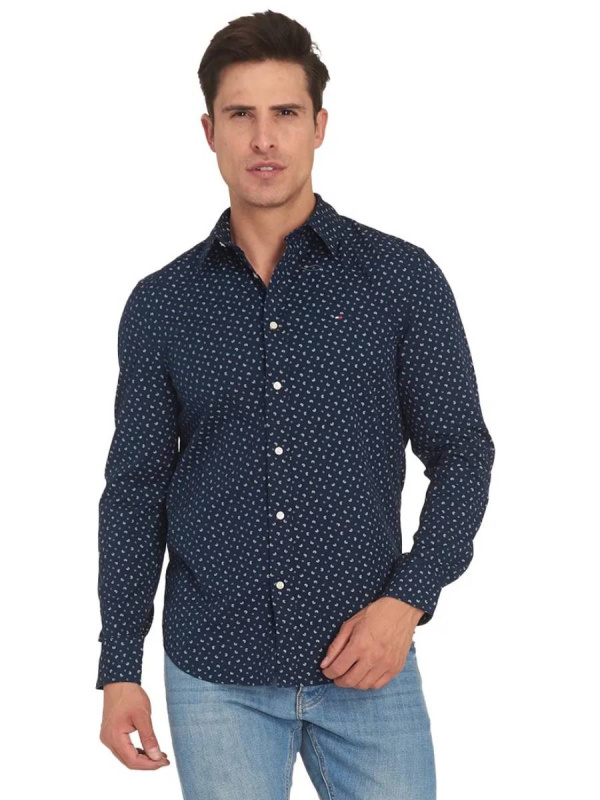 Tommy Hilfiger pánská tmavě modrá košile