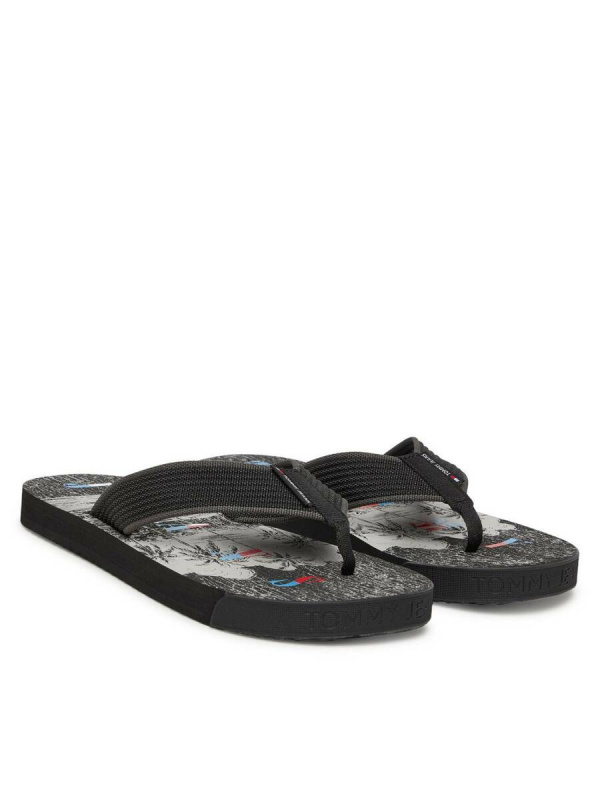 Tommy Jeans pánské černé žabky