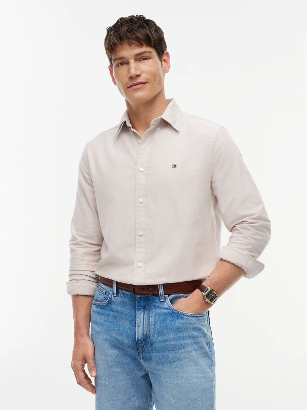 Tommy Hilfiger pánská béžová košile