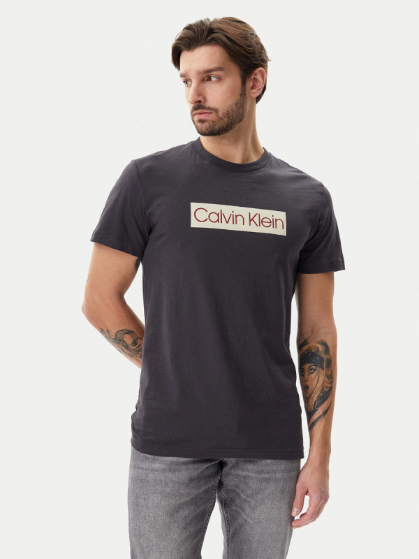 Calvin Klein pánské tmavě šedé tričko